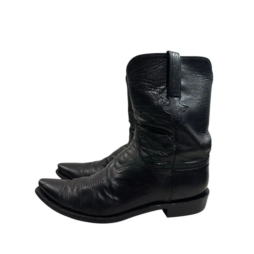 Lucchese Classics Handmade Black Leather Cowboy Boots USA Men’s 11 Est